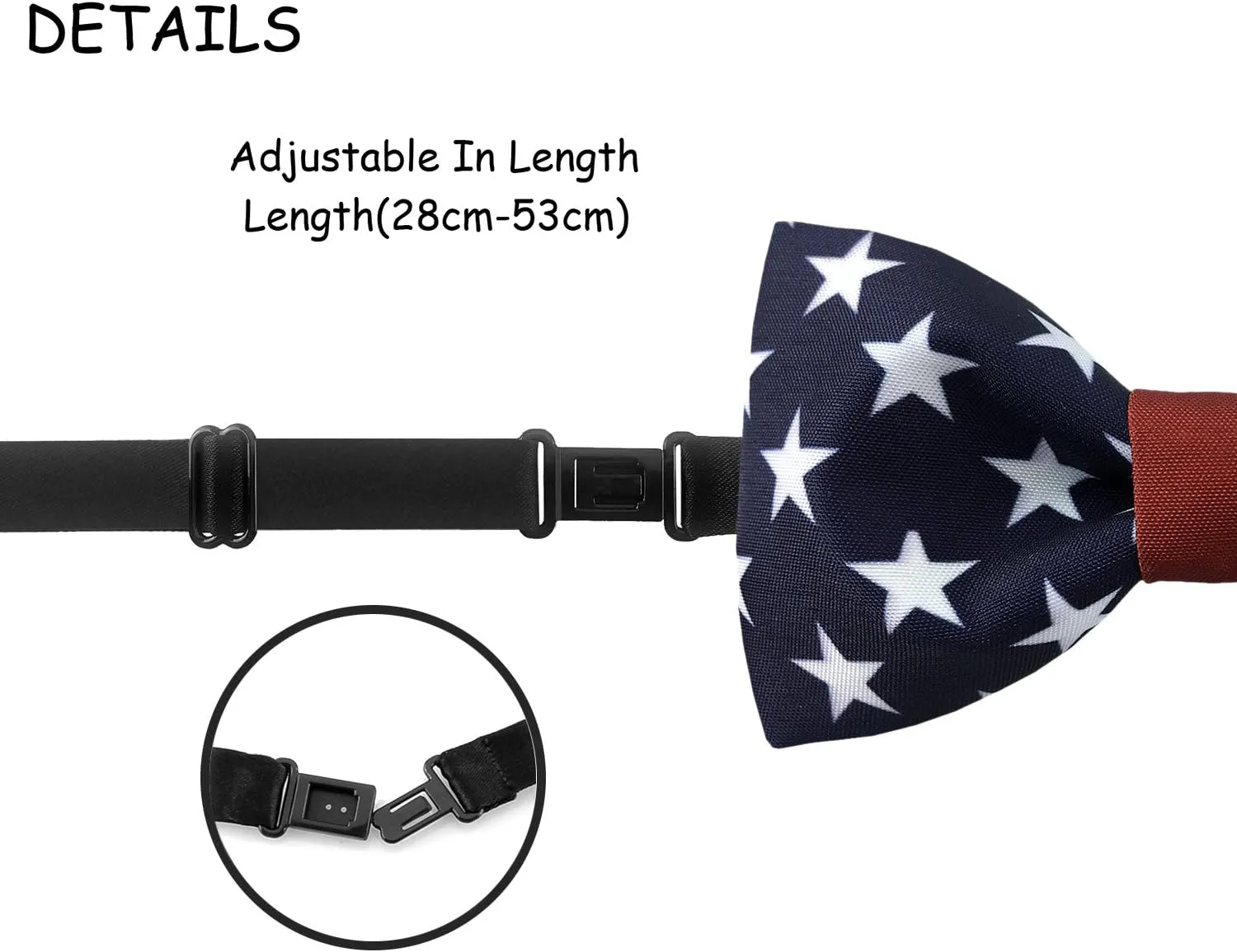 100% Satin Silk Mens Pre-tied Bowtie Stars Stripes American Flag Solid Bow Ties