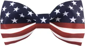 100% Satin Silk Mens Pre-tied Bowtie Stars Stripes American Flag Solid Bow Ties