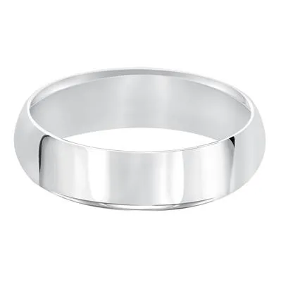 14k White Gold 4.5mm wide Plain Band, size 12.0