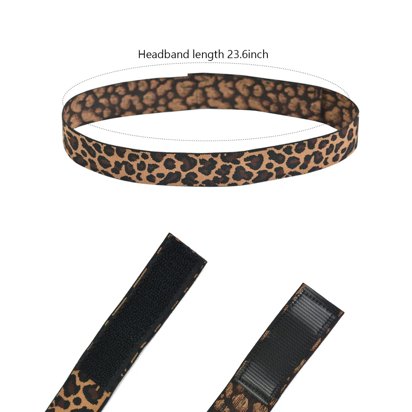 3 Pcs Elastic Bands for Wigs Lace Melting Bands Adjustable Leopard Print Wig Headbands for Lace Front Edges Laying (Width 1.2 Inch/3.0cm)