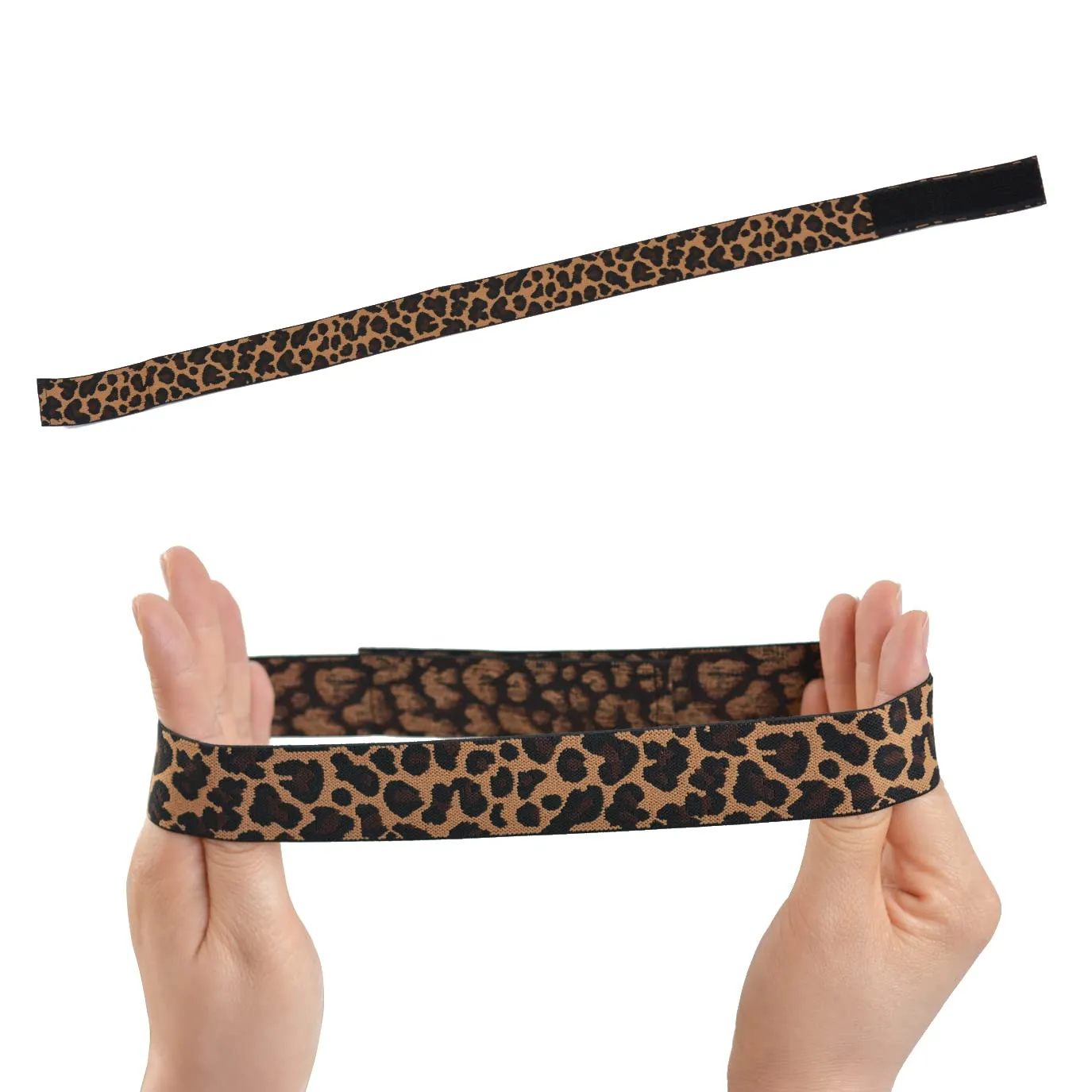 3 Pcs Elastic Bands for Wigs Lace Melting Bands Adjustable Leopard Print Wig Headbands for Lace Front Edges Laying (Width 1.2 Inch/3.0cm)