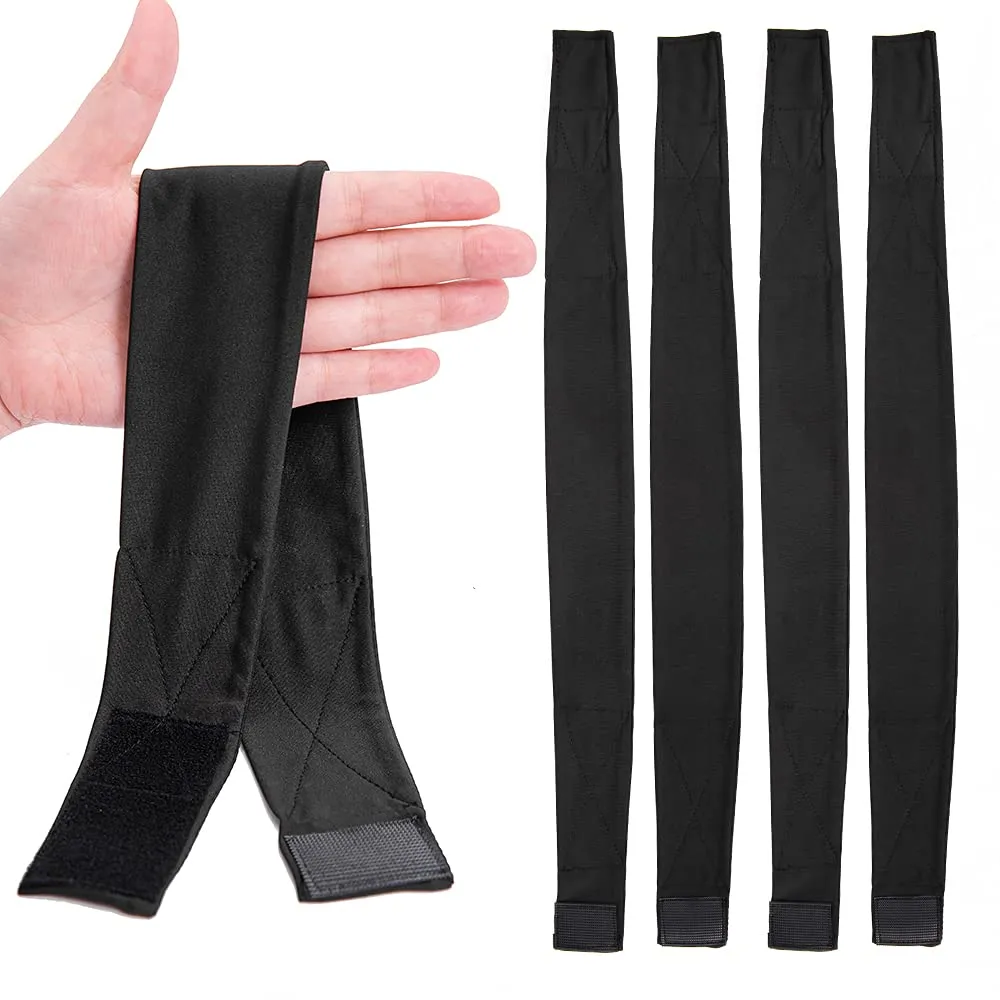 5Pcs Silk Headband - Black Silk Elastic Band Adjustable for Wig & Wig Cap