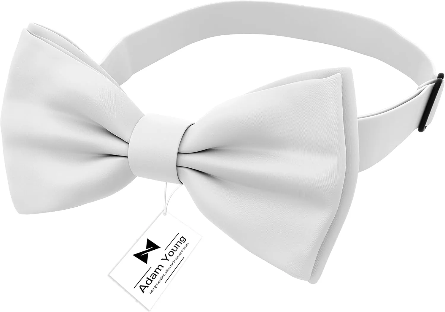 Adam Young Men's Bow Ties with Handkerchief Pre-Tied Style Formal Satin Classic Bowtie for Tuxedo Faux Silk