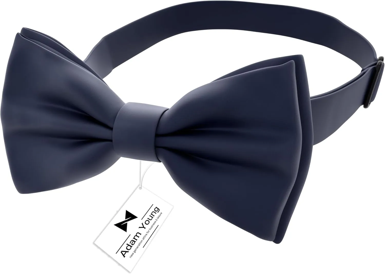 Adam Young Men's Bow Ties with Handkerchief Pre-Tied Style Formal Satin Classic Bowtie for Tuxedo Faux Silk