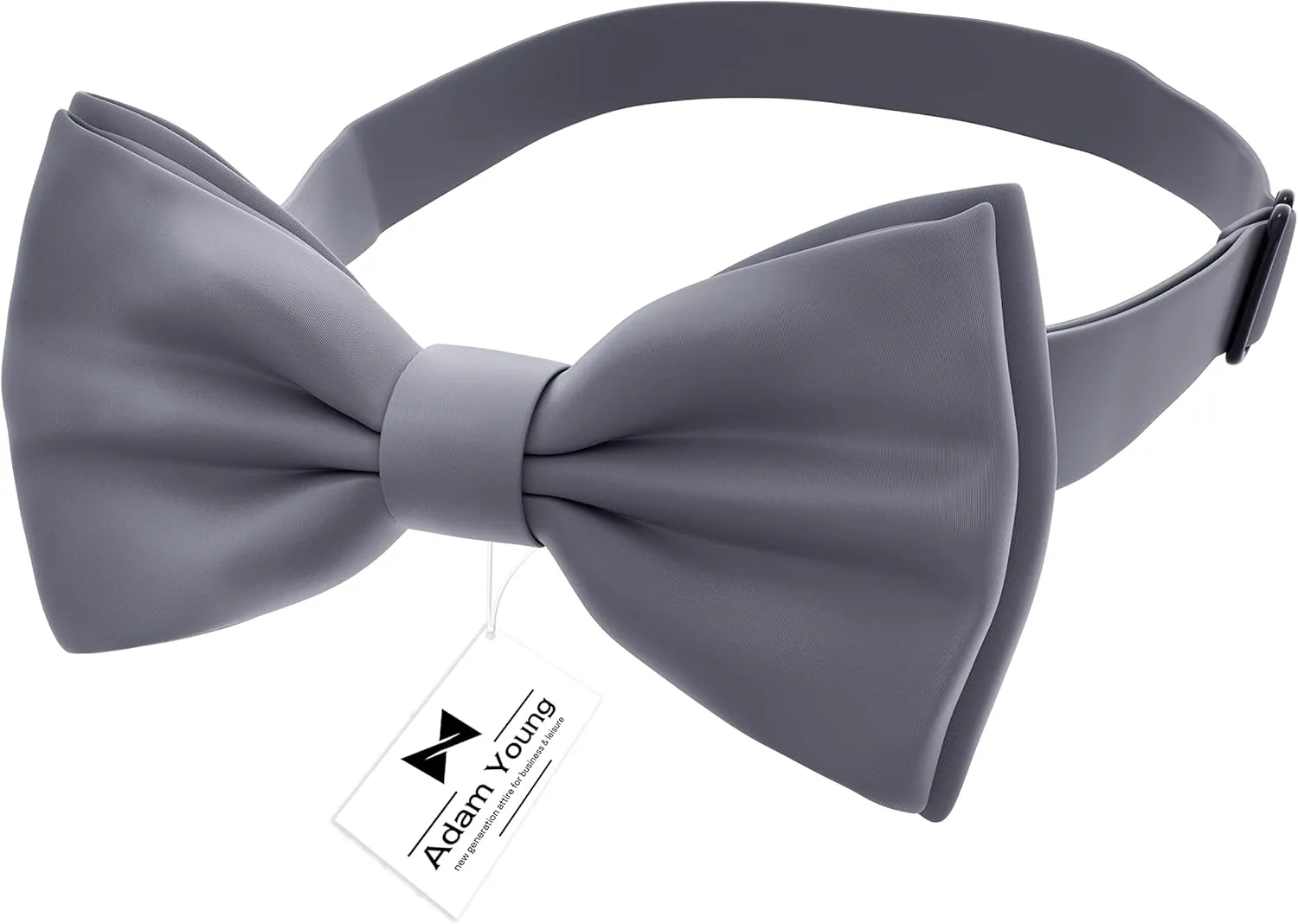 Adam Young Men's Bow Ties with Handkerchief Pre-Tied Style Formal Satin Classic Bowtie for Tuxedo Faux Silk