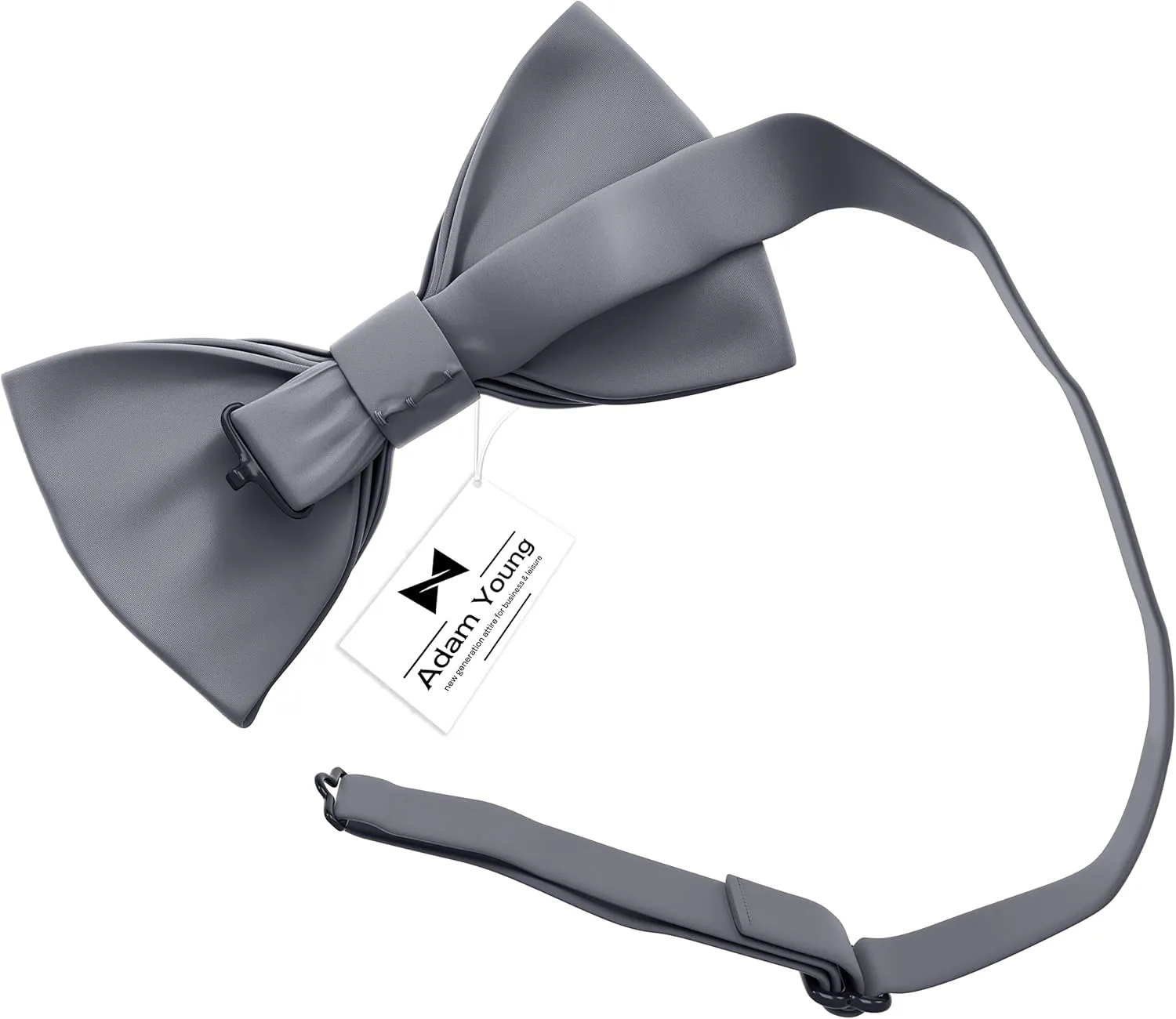 Adam Young Men's Bow Ties with Handkerchief Pre-Tied Style Formal Satin Classic Bowtie for Tuxedo Faux Silk