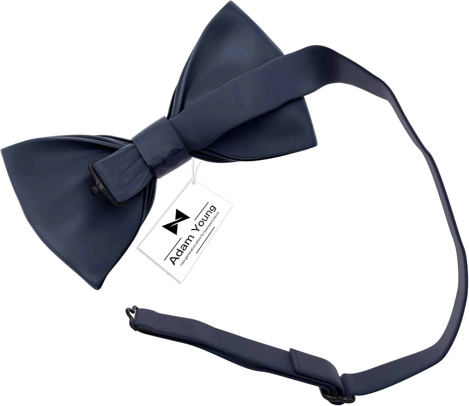 Adam Young Men's Bow Ties with Handkerchief Pre-Tied Style Formal Satin Classic Bowtie for Tuxedo Faux Silk