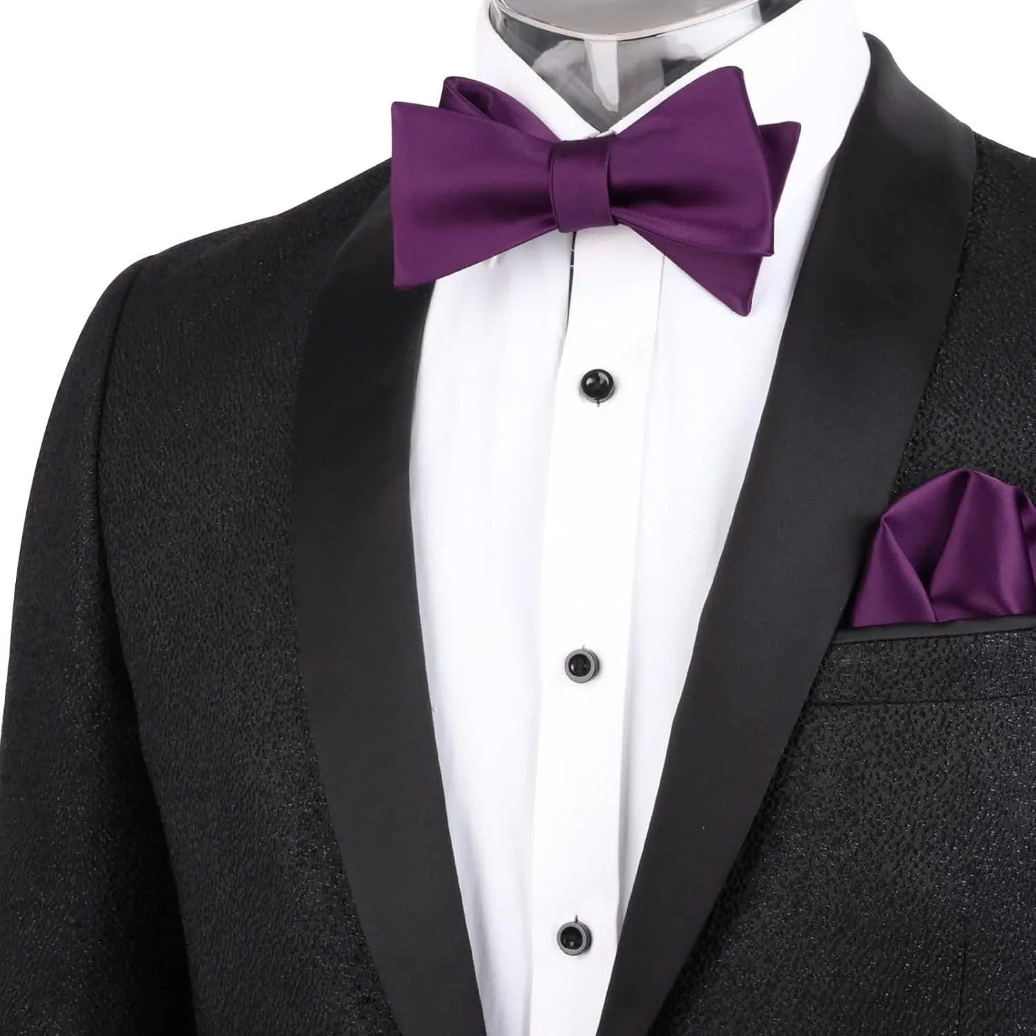 Alizeal Men's Self-tied Solid Color/Animal Pattern Bow Tie and Pocket Square Set