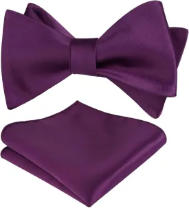 Alizeal Men's Self-tied Solid Color/Animal Pattern Bow Tie and Pocket Square Set