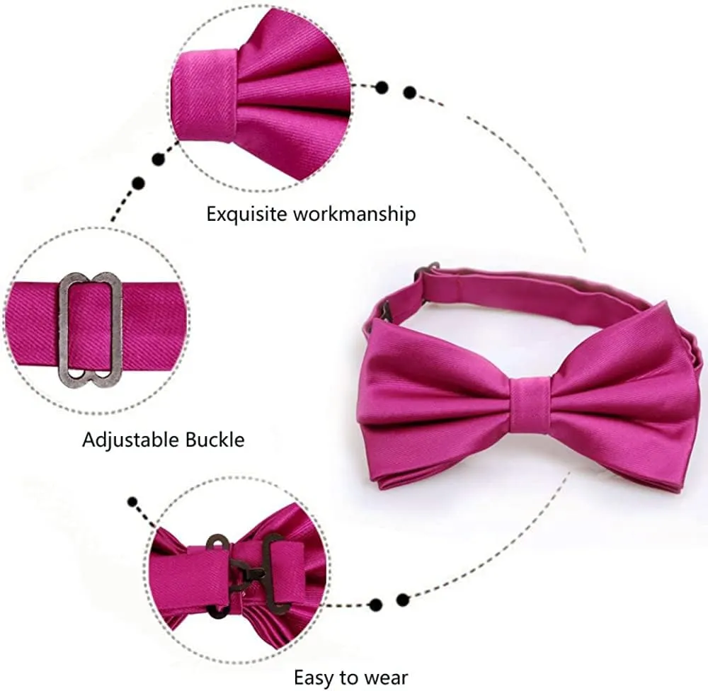 Alizeal Mens Tuxedo Bow Tie, Hanky and Cufflinks Set
