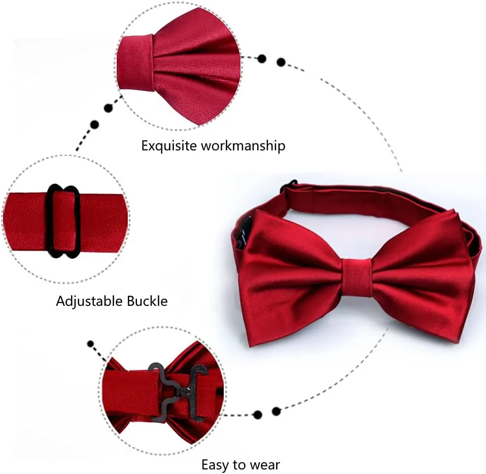Alizeal Mens Tuxedo Bow Tie, Hanky and Cufflinks Set