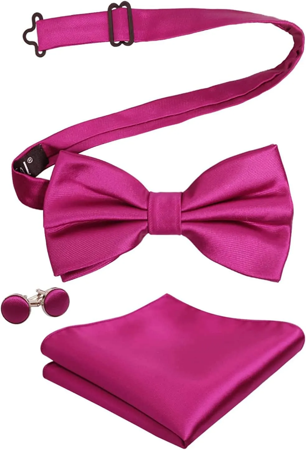 Alizeal Mens Tuxedo Bow Tie, Hanky and Cufflinks Set