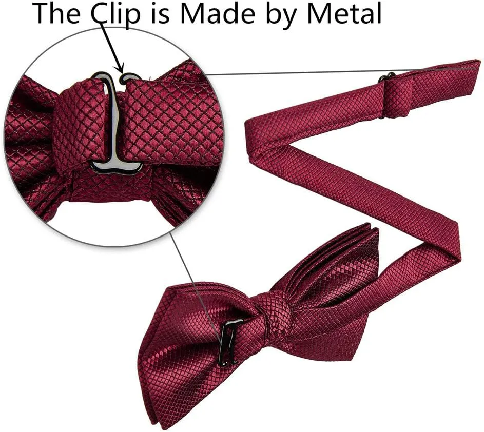 AUSKY 8 PACKS Elegant Adjustable Pre-tied Bow Ties for Men Boys (1&4&5&6&8 Pack for option)