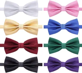 AUSKY 8 PACKS Elegant Adjustable Pre-tied Bow Ties for Men Boys (1&4&5&6&8 Pack for option)