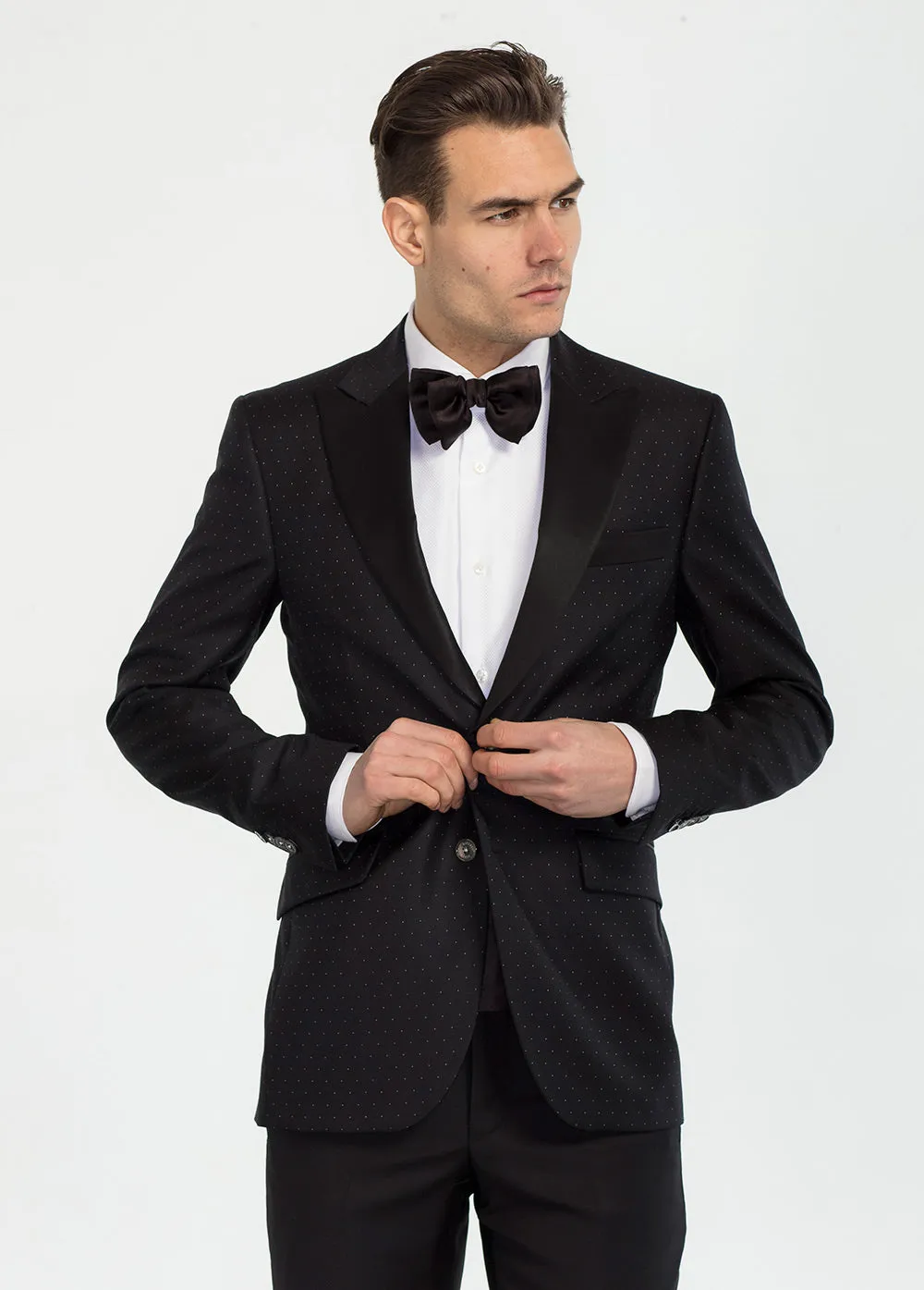 Black Silk Satin Handmade Bow Tie