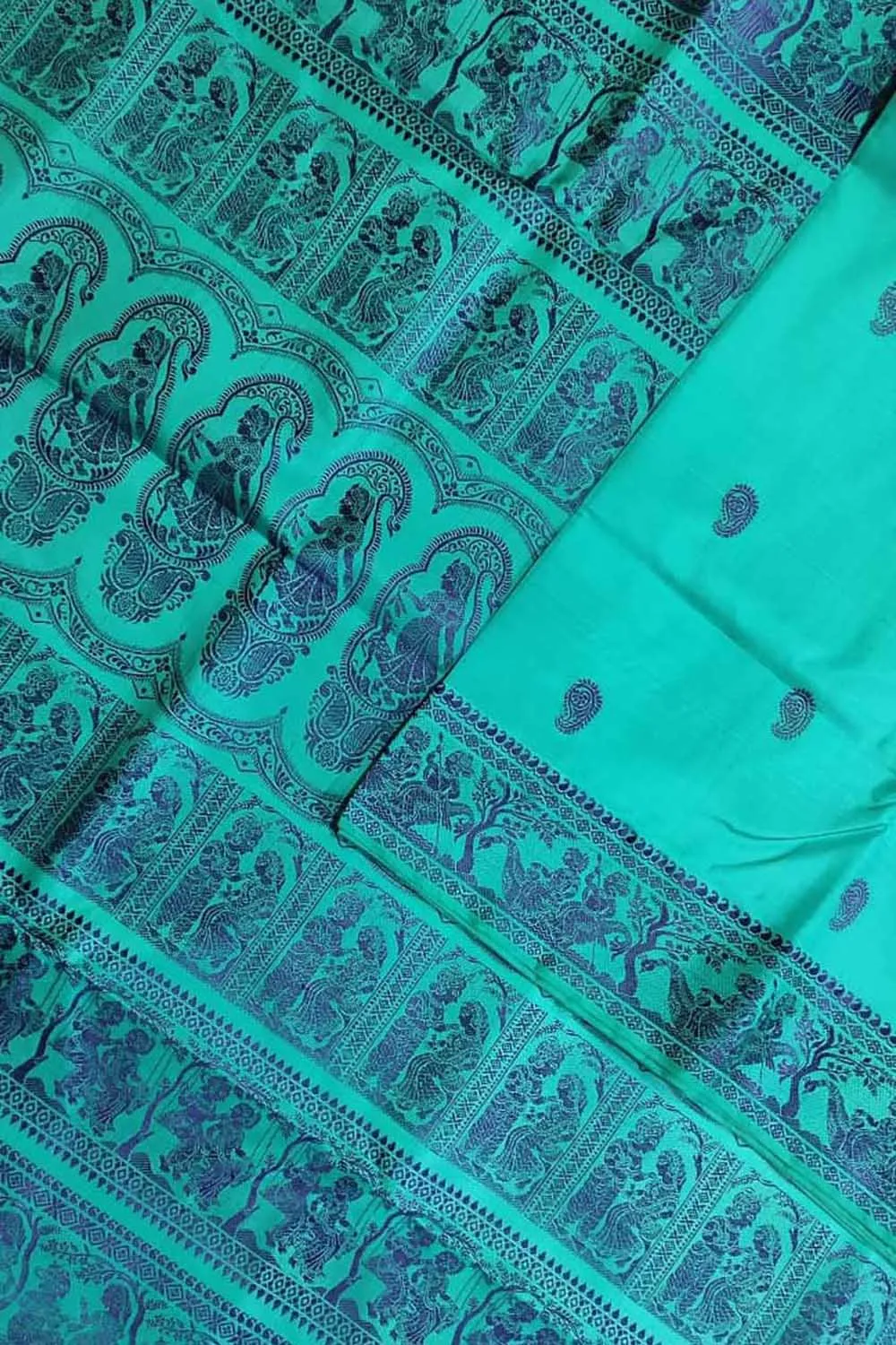 Blue Baluchari Handloom Pure Silk Saree