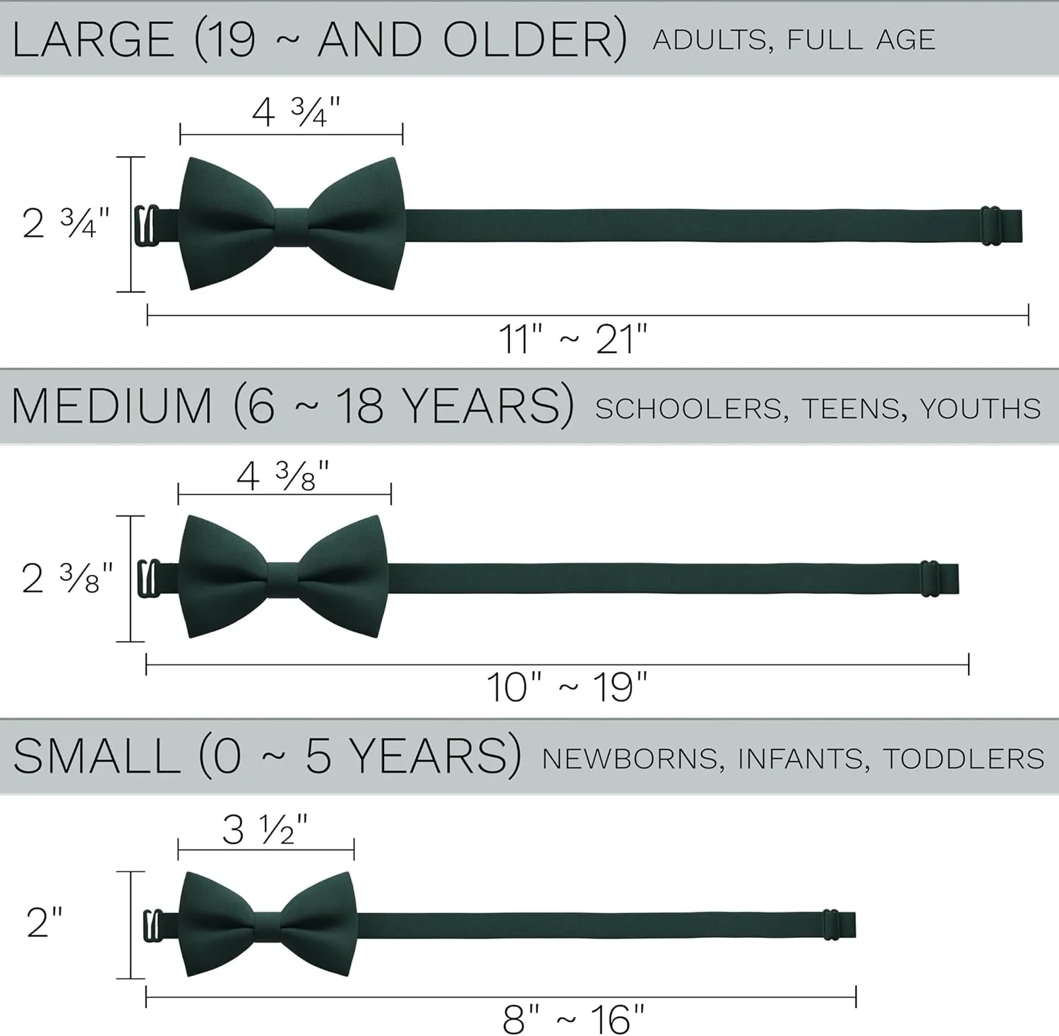 Bow Tie House TM, Mens Bow Ties for any Age Pre-tied Men Bowtie clip on Design for Adults