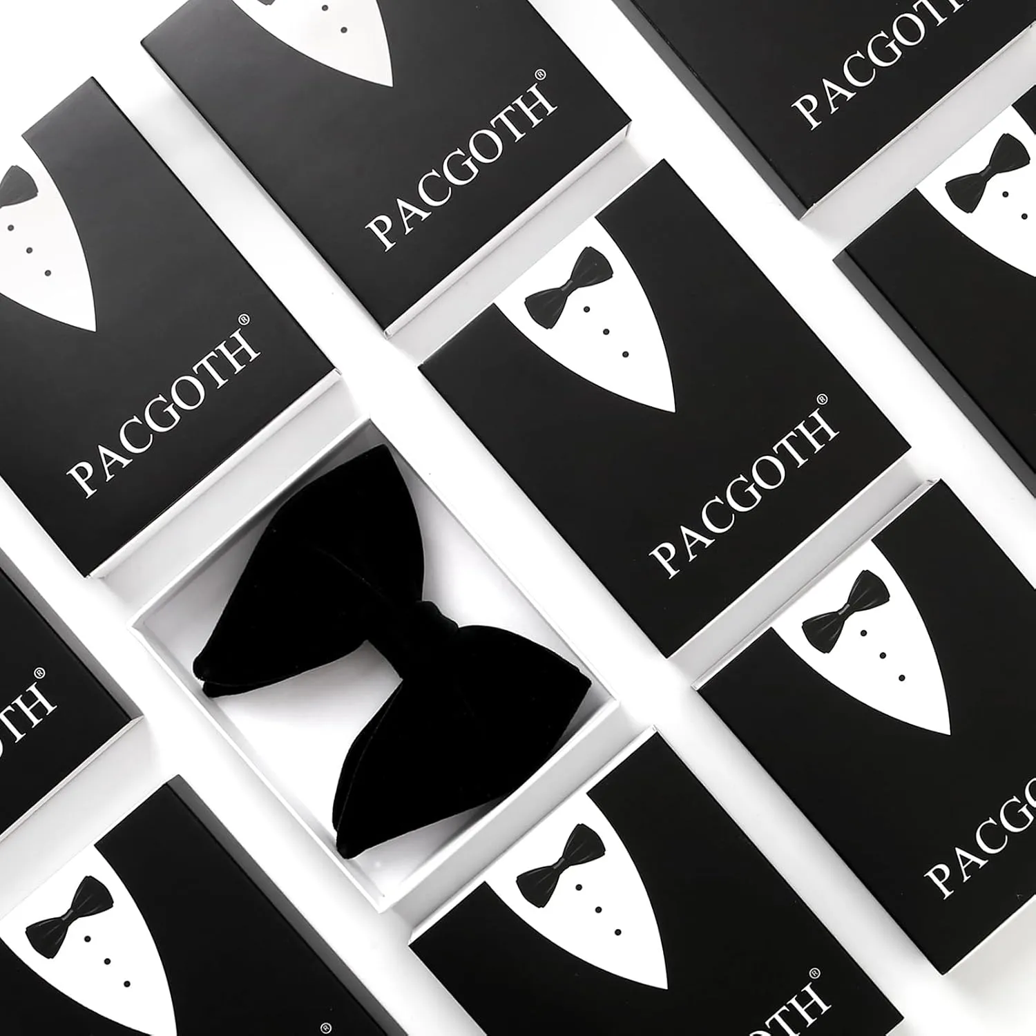 Bow Ties for Men, Mens Pre-Tied Bow Ties, Velvet Bow Ties for Men, Adjustable Oversized Tuxedo Bow Tie With Gift Box