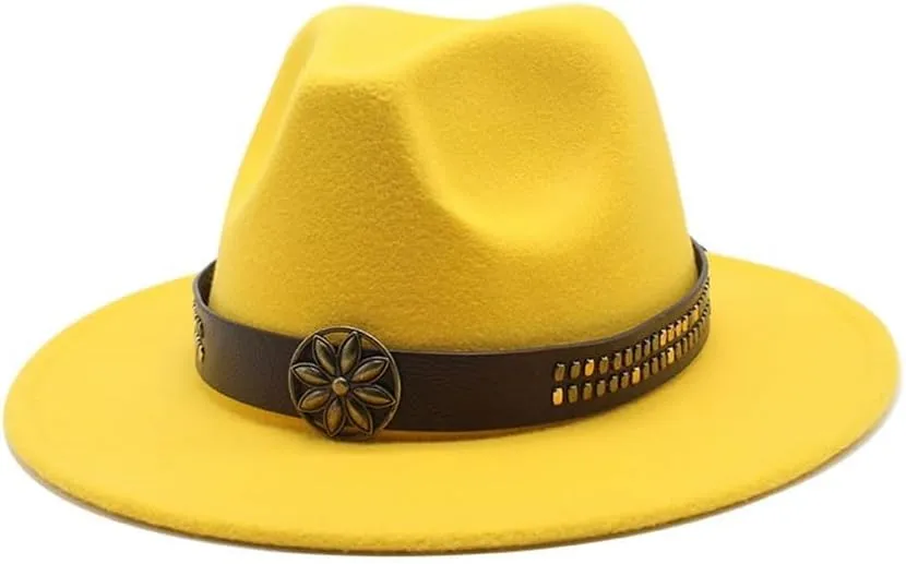 British Style Top Hat, New Jazz Hat, Spring and Autumn Big Brim Tibetan Hat, Wedding Shooting Ballroom Felt Hat Fengyan Cowboy Hats (Color : Rose Red, Size : 56-58cm)