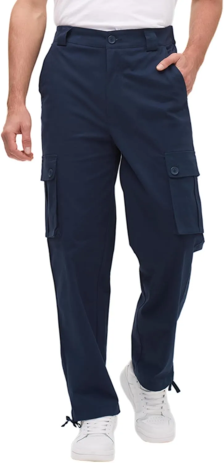 Cargo Pants for Men Baggy and Relaxed Fit Men's Casual Pants with 6 Pockets
