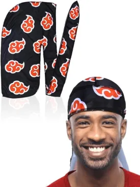 CROWN Silky Durag with Long Tails and Quadruple Stitching - Smooth Silk Fabric Durags for Comfort and Compression