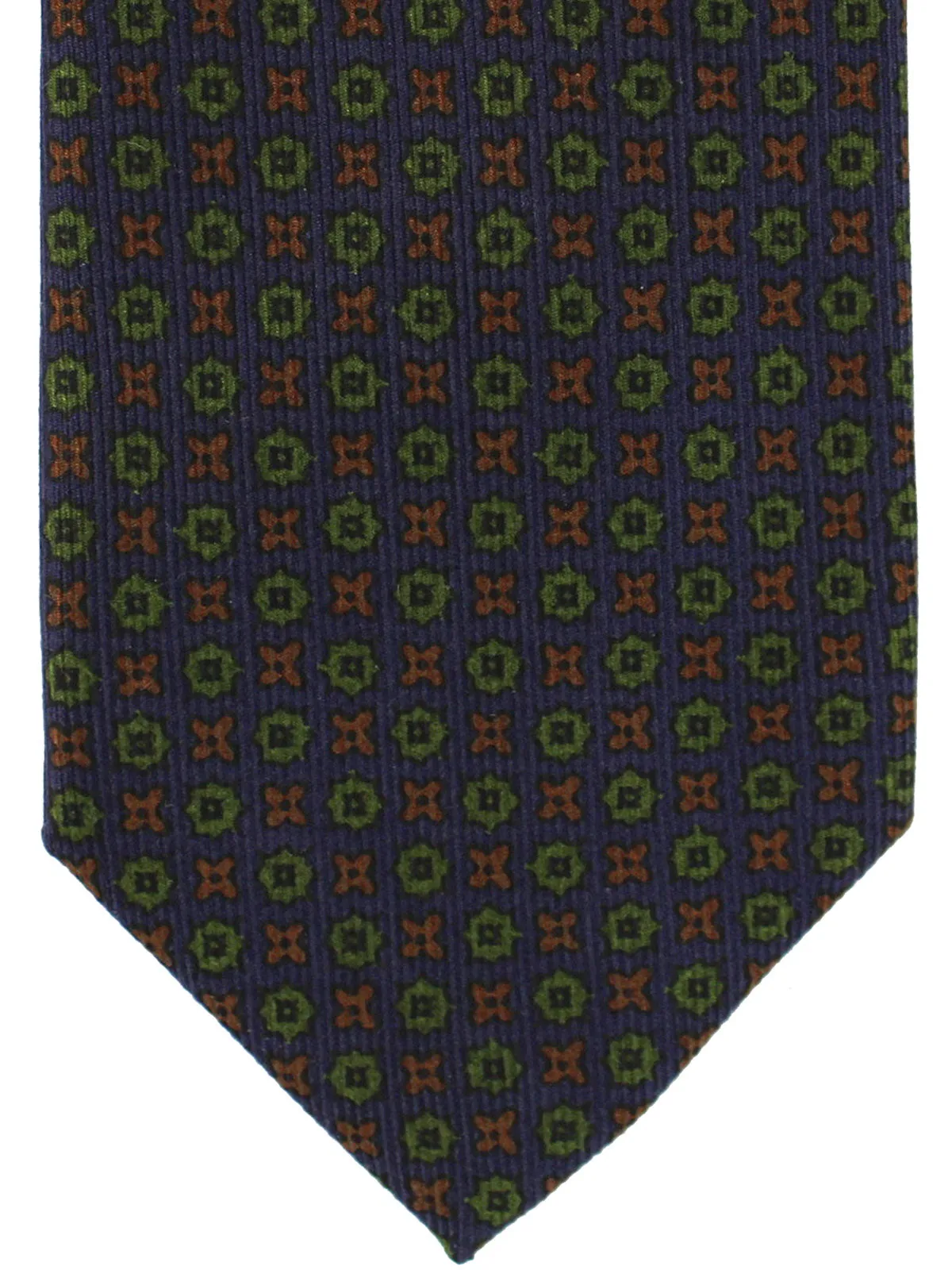 E. Marinella Silk Tie Purple Green Brown Geometric SALE