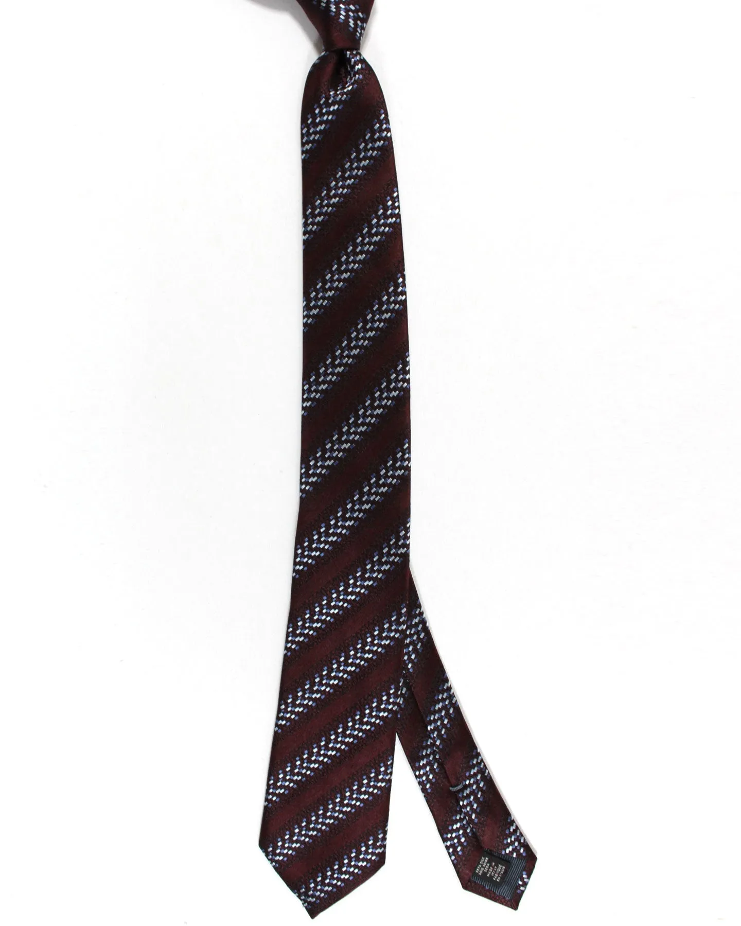Ermenegildo Zegna Tie Maroon Stripes Narrow Cut SALE