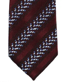 Ermenegildo Zegna Tie Maroon Stripes Narrow Cut SALE