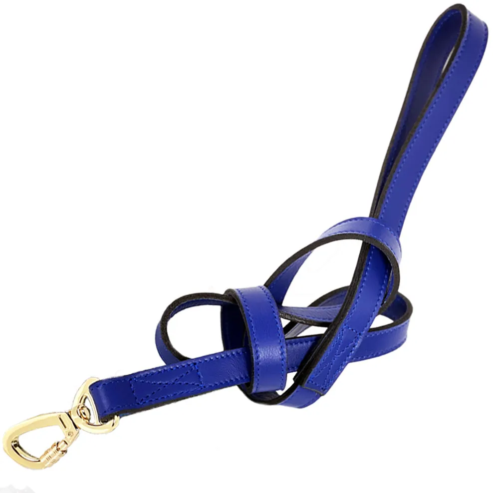 Estate Dog Leash in  Cobalt Blue & Gold