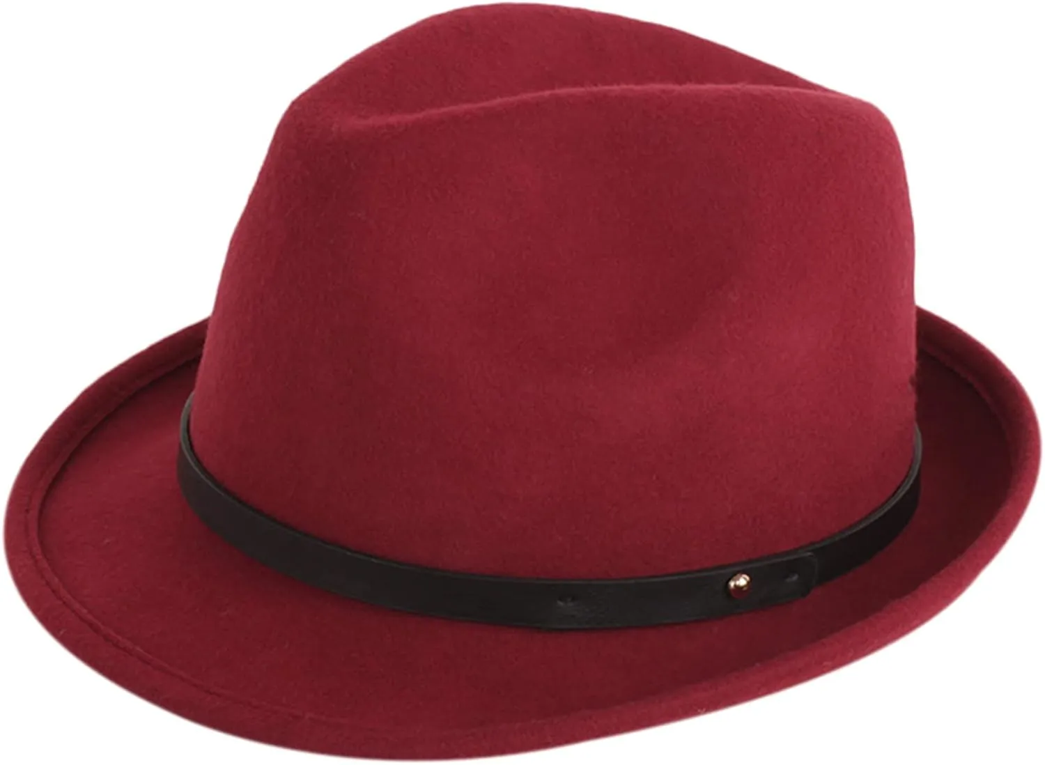 Fedora Hat 100% Wool Felt Classic Panama Hat Wide Brim Hat with Belt for Men Women