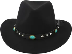 Fedora Hats for Men Women Wide Brim Hat Dress Panama Hats Fall Winter Bowler Hat