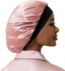 Hat Hut Satin Bonnet Silk Bonnet Sleep Cap for Women Hair Bonnet for Curly Hair Sleeping Adjustable Wide Band Double Layer