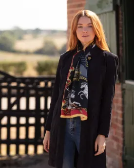 Hold Your Horses Liquorish & Gold Classic Silk Scarf