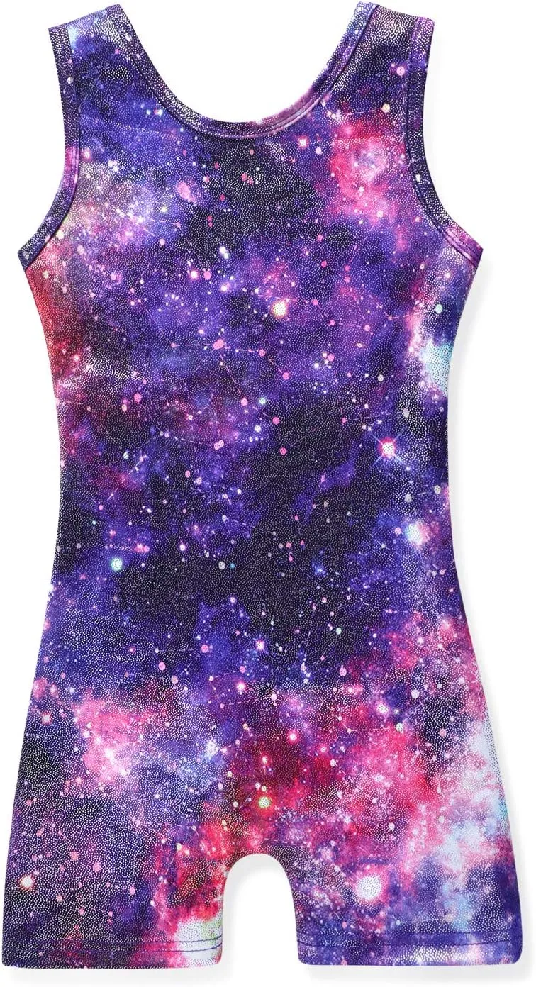 HOZIY Gymnastics Leotards for Girls with Shorts Toddlers Biketards Rainbow Unicorn Dinosaur Mermaid Leopard Flower Galaxy
