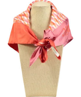 Jimmy Choo Red Reta Monogram-print Silk Scarf One Size