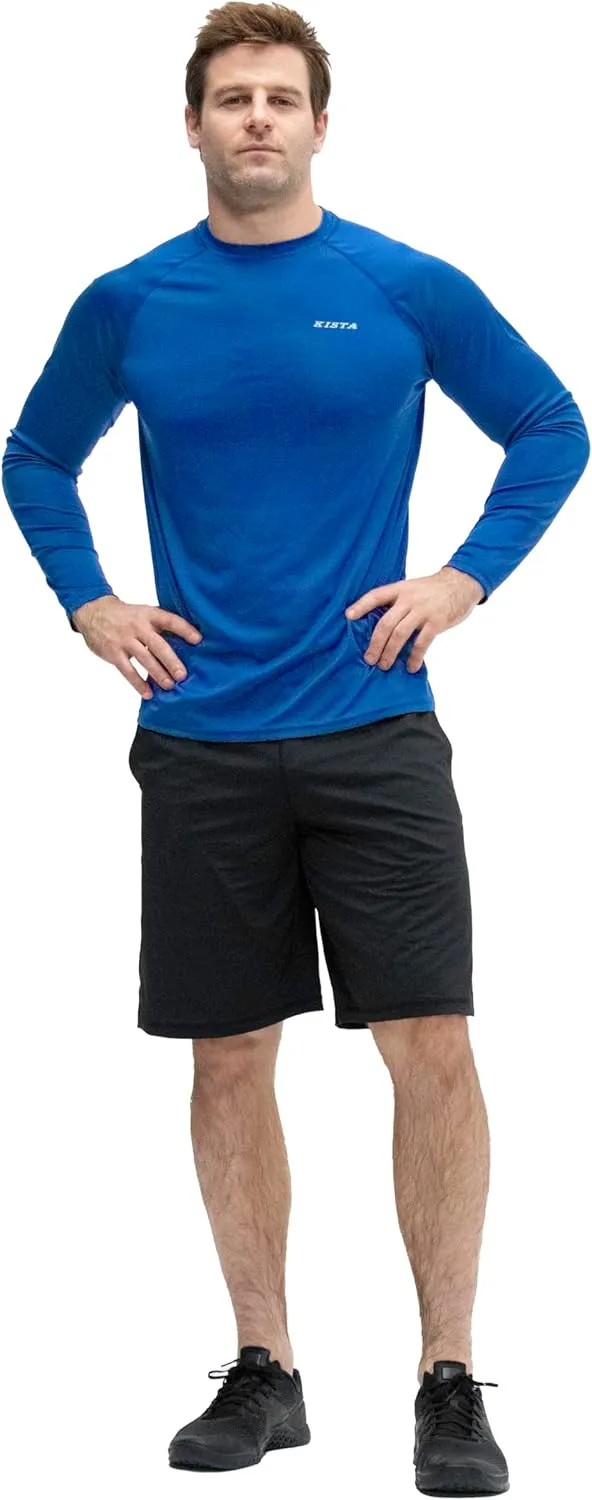 KISTA 2 Pack Men's Long Sleeve Quick Dry Shirts UPF 50  Garage Garden Fishing Running Lightweight Homewear
