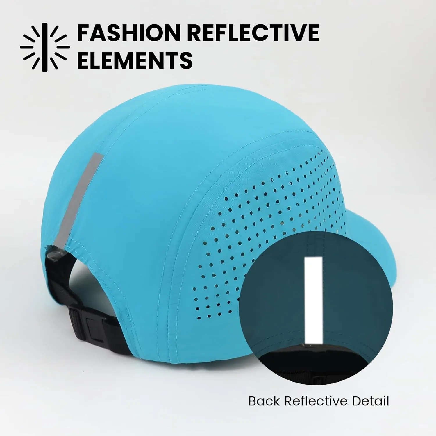 KOPHINOOR Baseball Cap Cooling Hat, Reflective Golf Running Hat for Men Women, Foldable Performance Hat for Outdoors