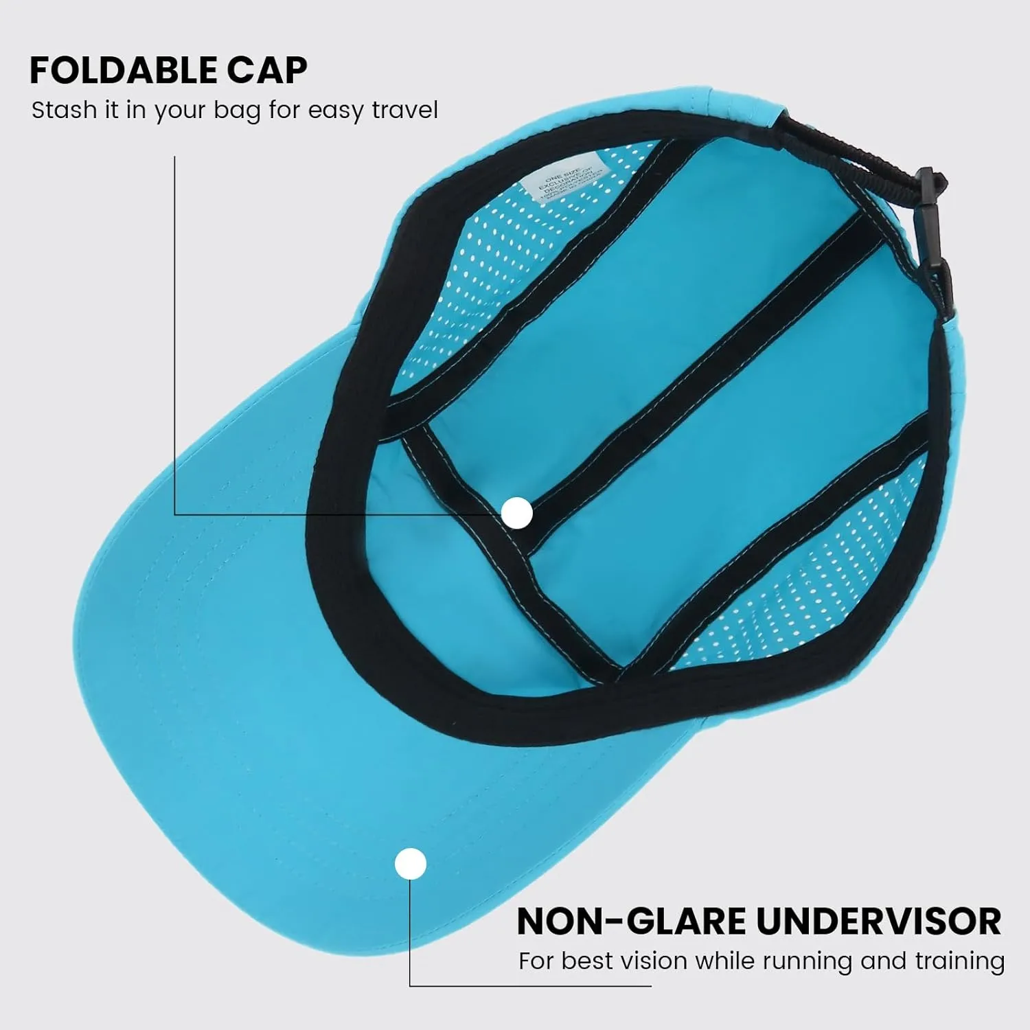 KOPHINOOR Baseball Cap Cooling Hat, Reflective Golf Running Hat for Men Women, Foldable Performance Hat for Outdoors