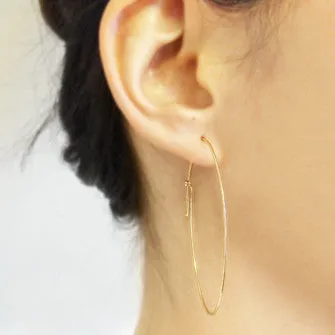 <!--ER615-->oval dainty hoop earrings