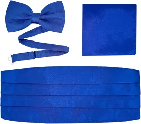 Men's Formal Cummerbund, Bow Tie, and Pocket Square Set