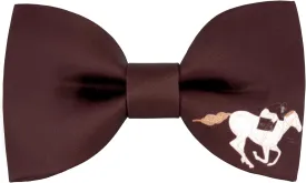Men's Horse Race Bow Tie Satin Silk Pre-tied Solid Horse Racing Bow Ties for Men with Gift Box