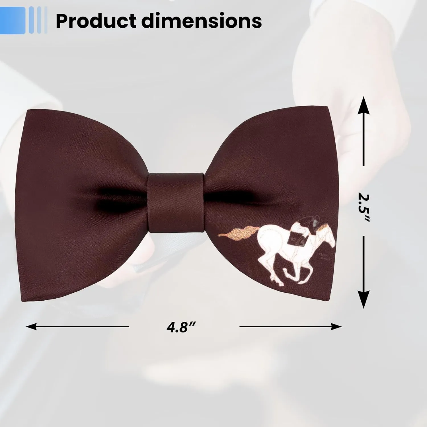 Men's Horse Race Bow Tie Satin Silk Pre-tied Solid Horse Racing Bow Ties for Men with Gift Box