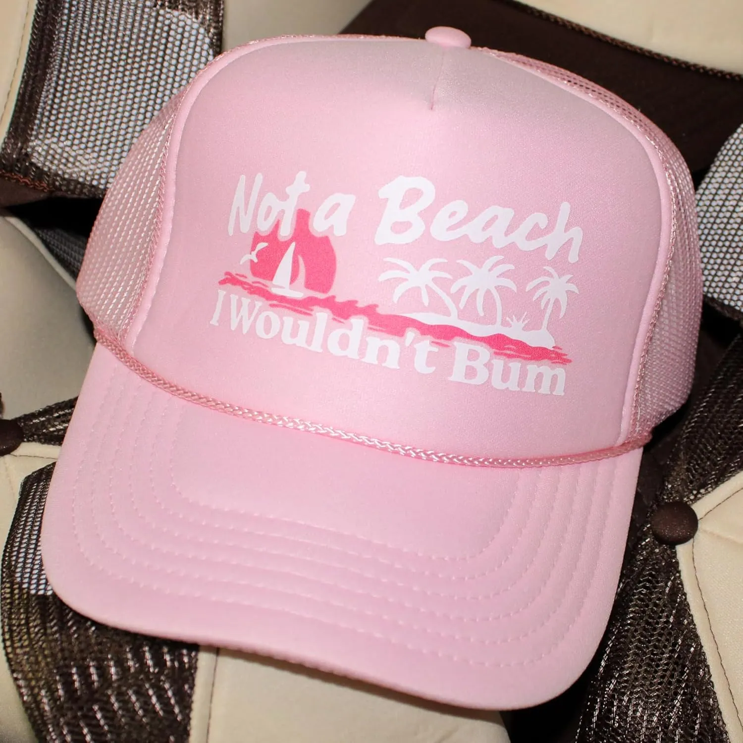 Not A Beach I Wouldn't Bum Trucker Hat | Summer Swim Vintage Cute Funny Trendy | Premium Foam Snapback Hat for Men & Women