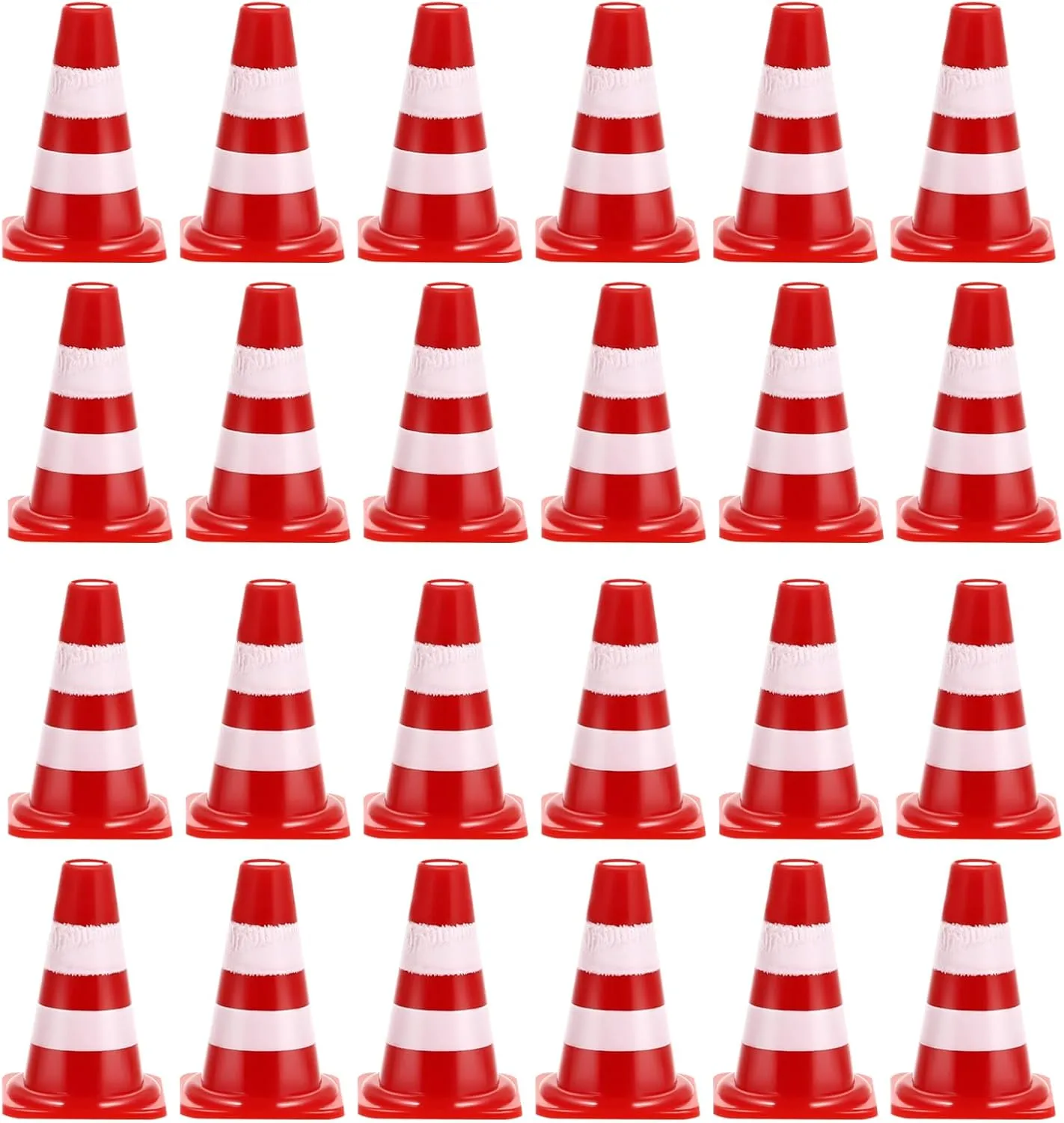 NUOBESTY 60pcs Mini Red Traffic Cones Small Roadblock Cone Models Simulation Construction Cone Toys for Children Sand Table Road Parking Field Marker Sign DIY Ornaments