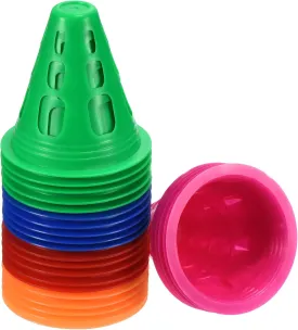 PATIKIL Agility Cones, 25 Pack Sports Cones Training Marker with Square Holes for Football Roller Skating Outdoor Activity, 5 Colors