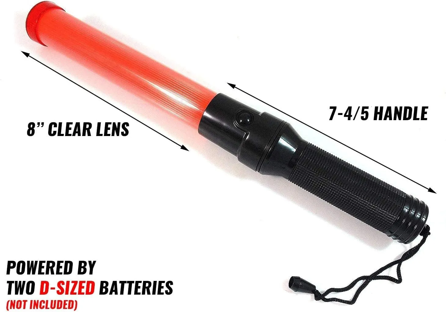 RK 16-Inch Signal Traffic Wand Baton LED Flashlight with Wrist Strap, Orange Finish