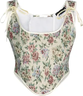 Scarlet Darkness Corset Tops for Women Renaissance Floral Overbust Boned Bustier Bodice
