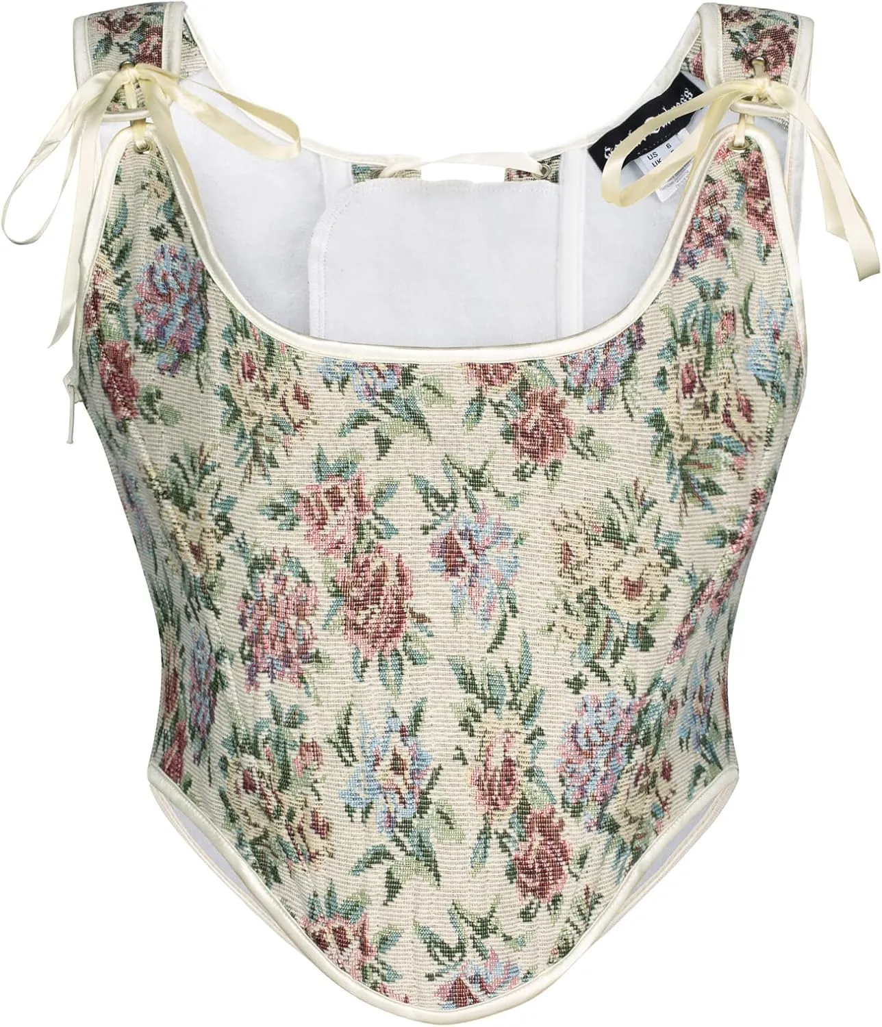 Scarlet Darkness Corset Tops for Women Renaissance Floral Overbust Boned Bustier Bodice