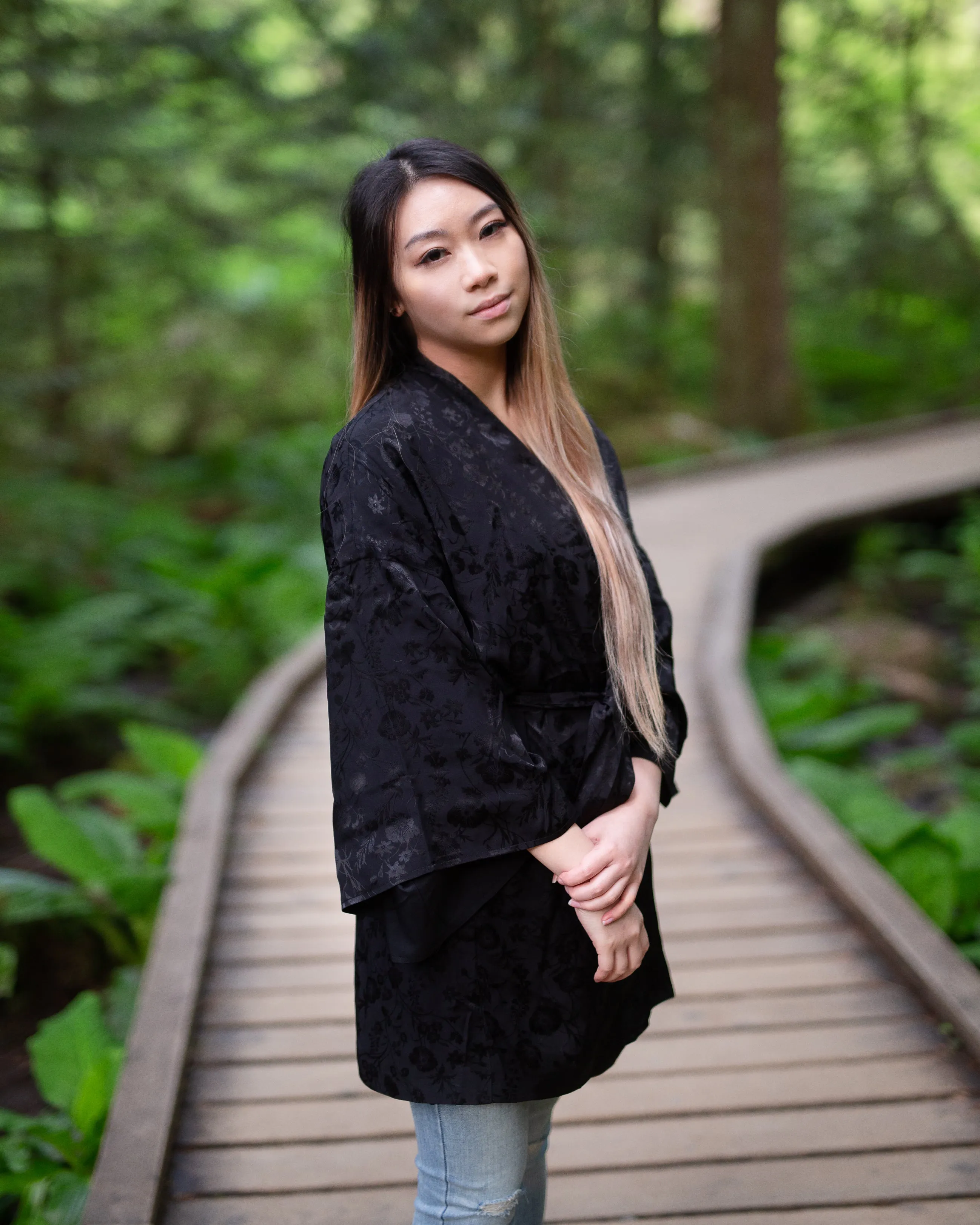 Serena Black Kimono Sleeve Jacket