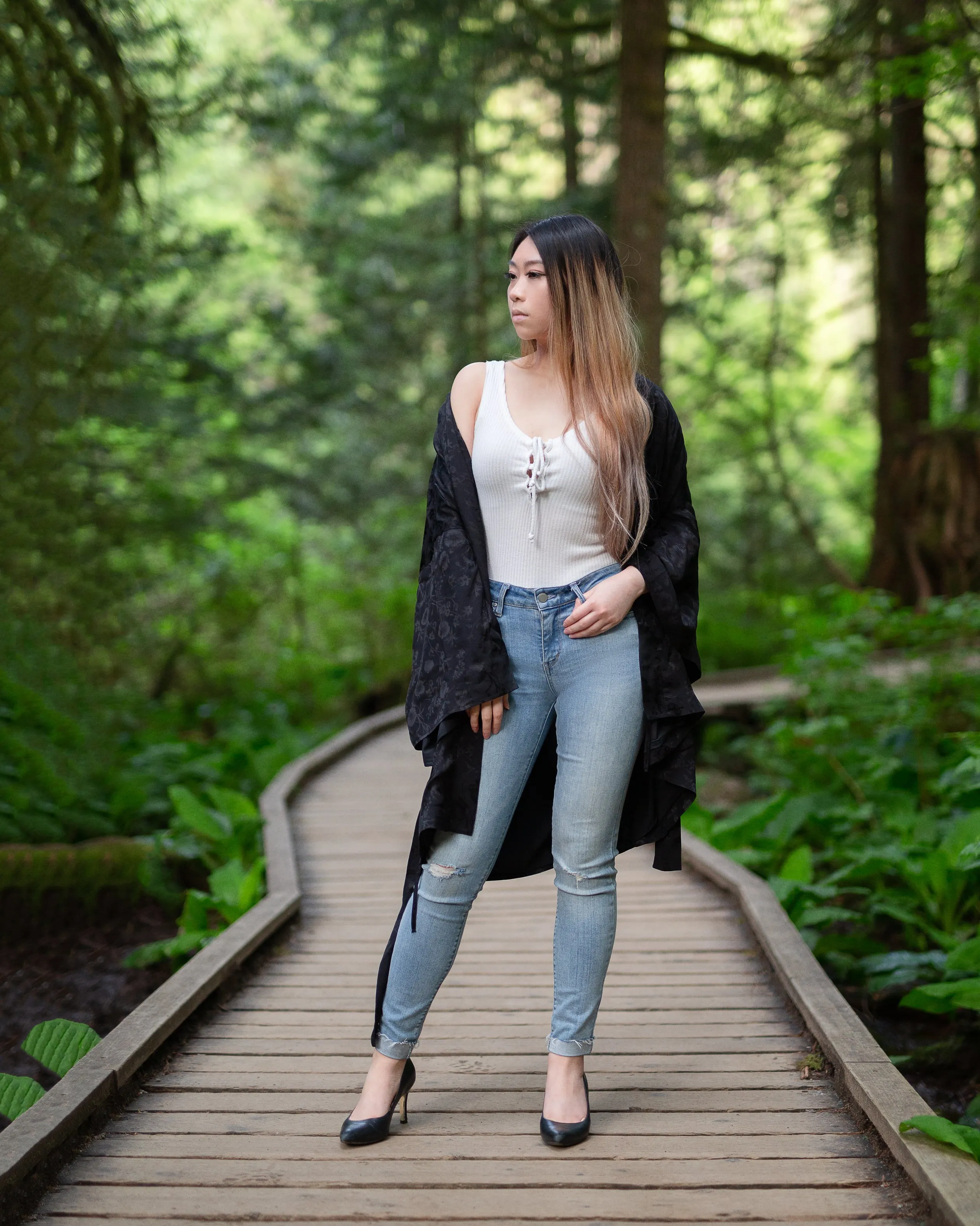 Serena Black Kimono Sleeve Jacket